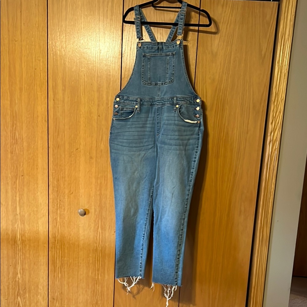 Universal threads women’s denim overall worn once. Size 14,L 32 reg. Great cond